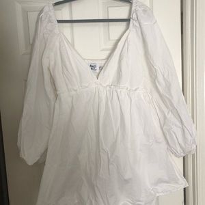 Princess Polly Mini White Dress w/ Bell Sleeves